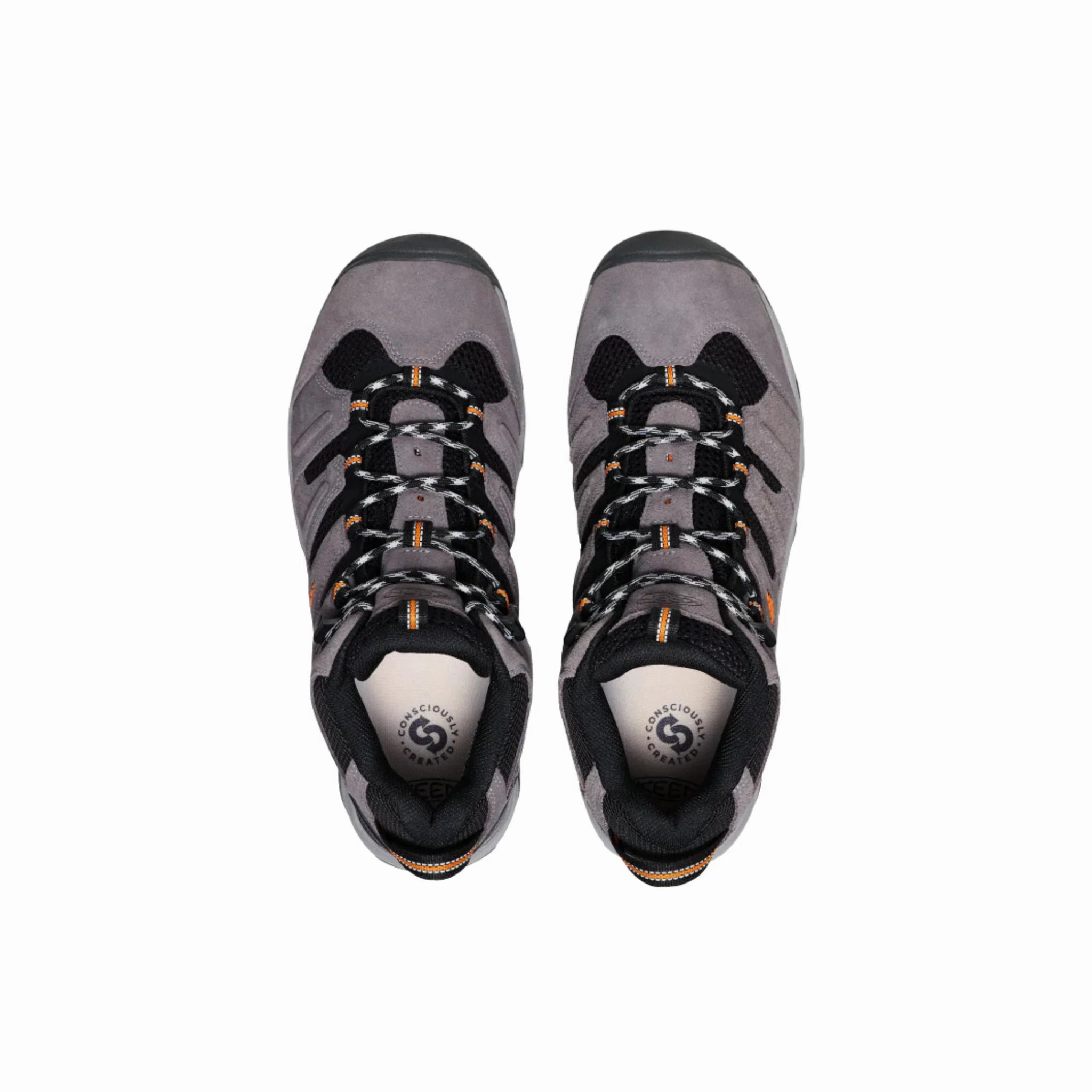 Protective Finish Outdoor Trek KEEN Men's Headout Waterproof Mid Hiking Boots - Magnet/Orange Pepper