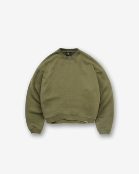 Durable Blends Initial Boxy Sweater - Army Green