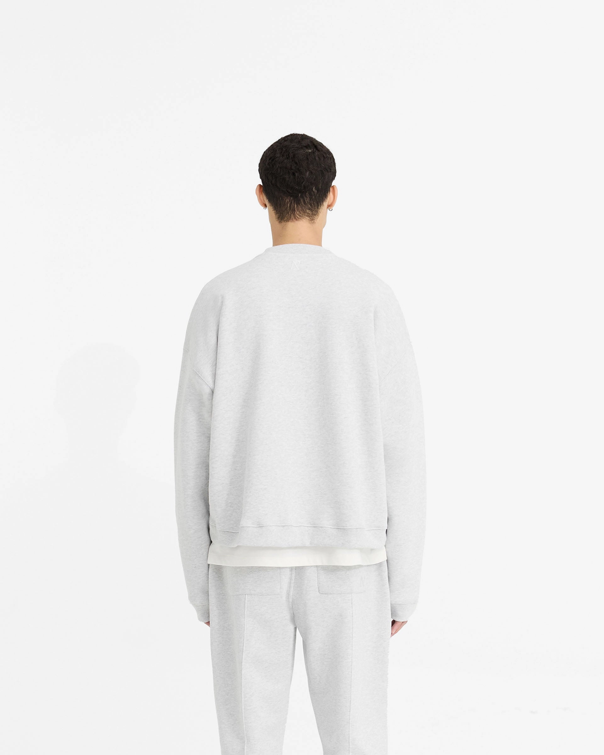 Initial Boxy Sweater - Ice Grey Marl MoistureWicking Technology MoistureWicking Yarn