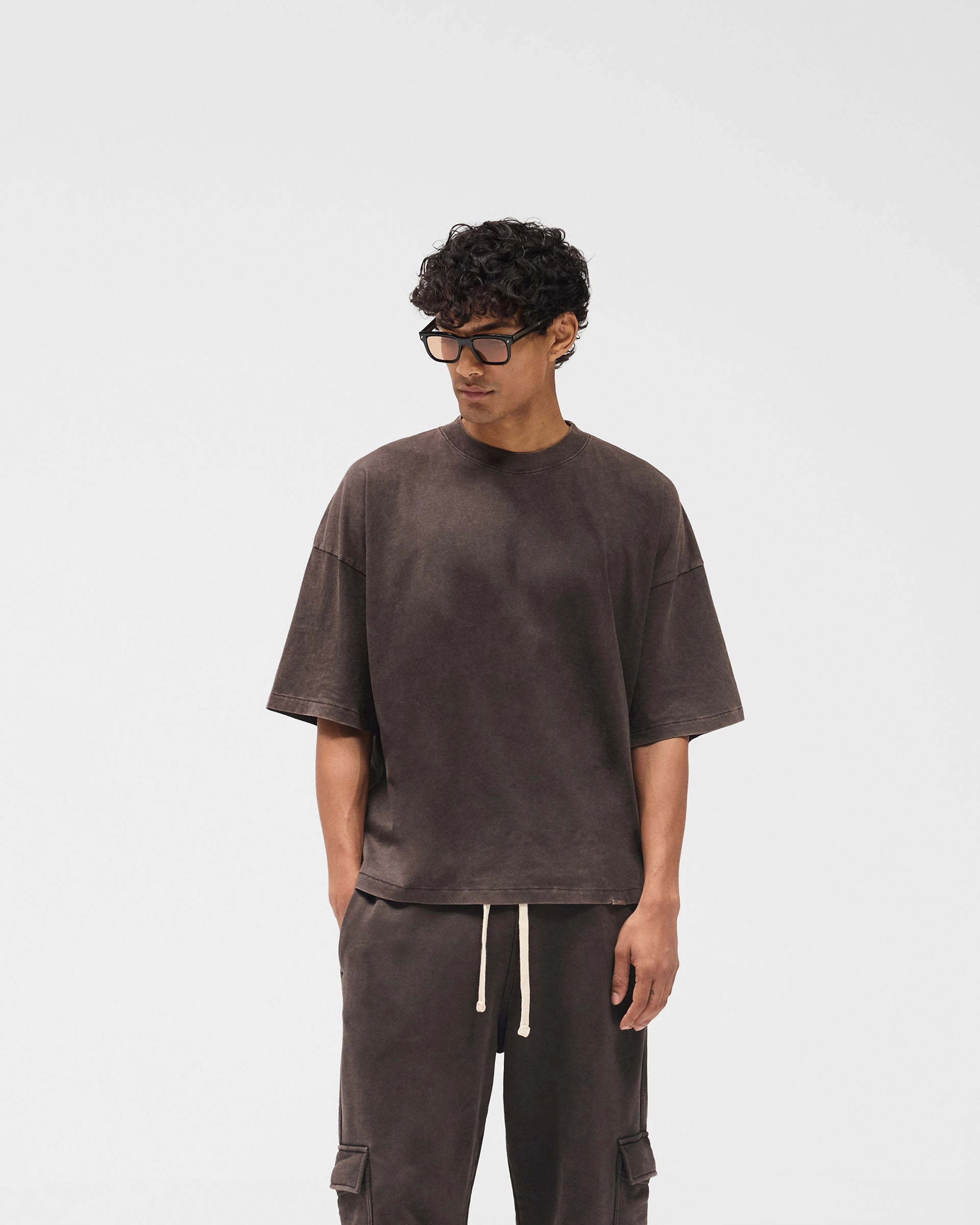 Initial Boxy T-Shirt - Coffee Sleek And Stylish