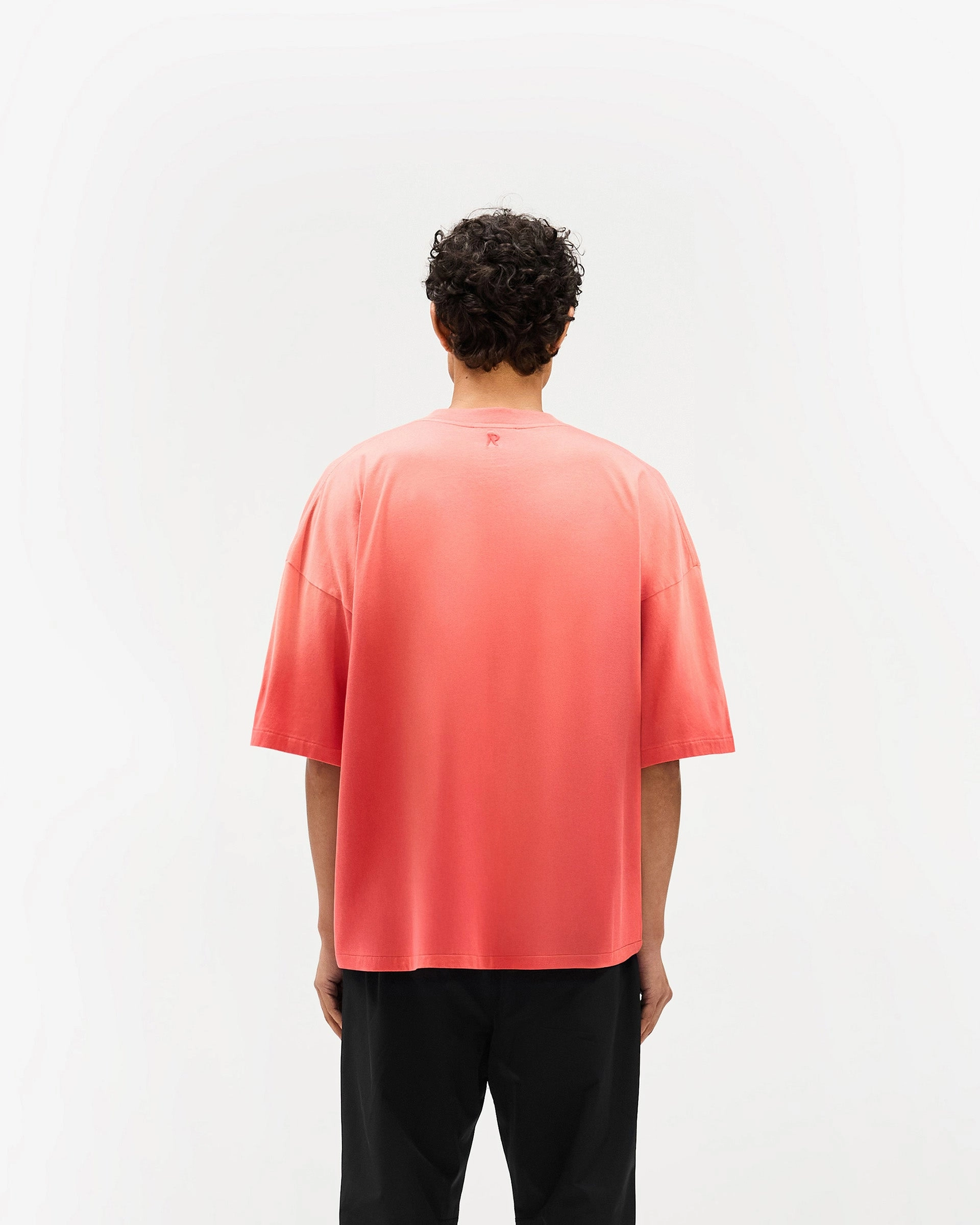 Initial Boxy T-Shirt - Vintage Red V neck style