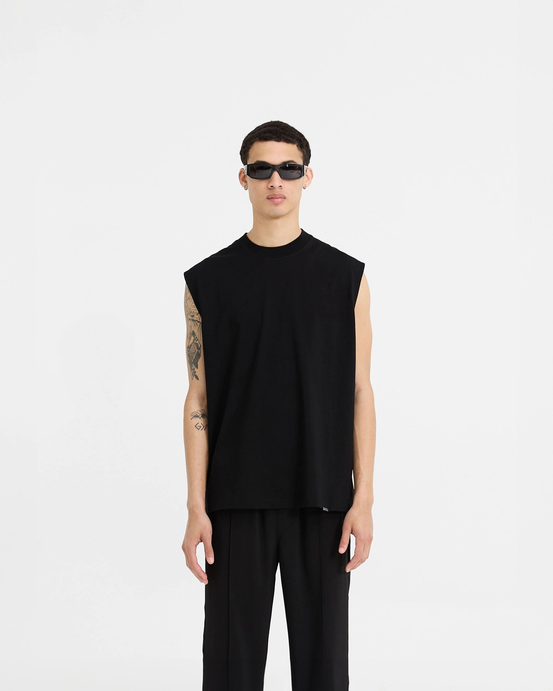 Initial Boxy Tank - Black Sleek Fit