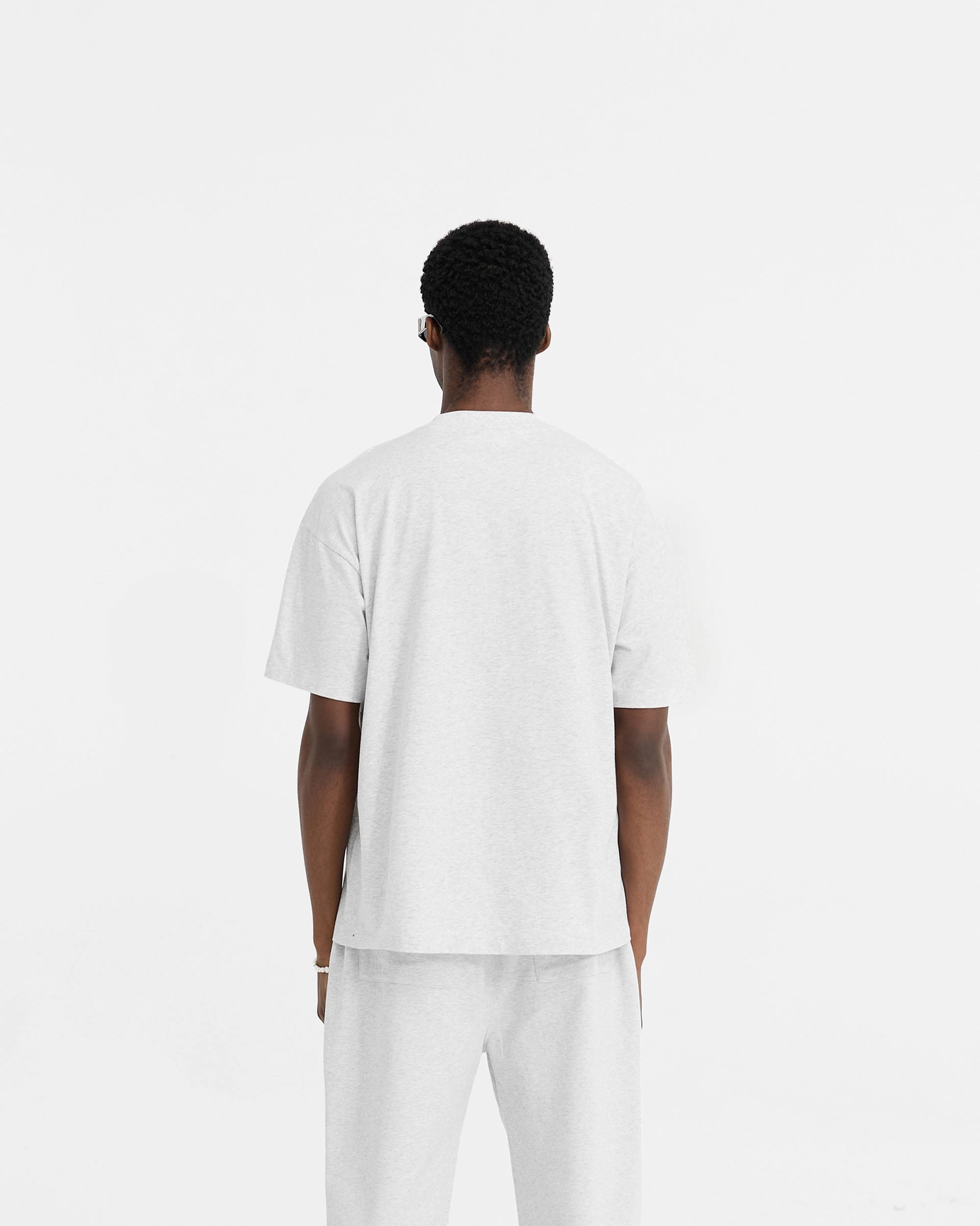 Initial Oversized T-Shirt - Ice Grey Marl Roomy Waistband