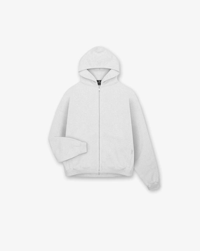 Sporty Vibe Active Apparel Initial Oversized Zip Hoodie - Ice Grey Marl