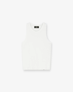Casual Layering Wear Initial Rib Vest - Flat White