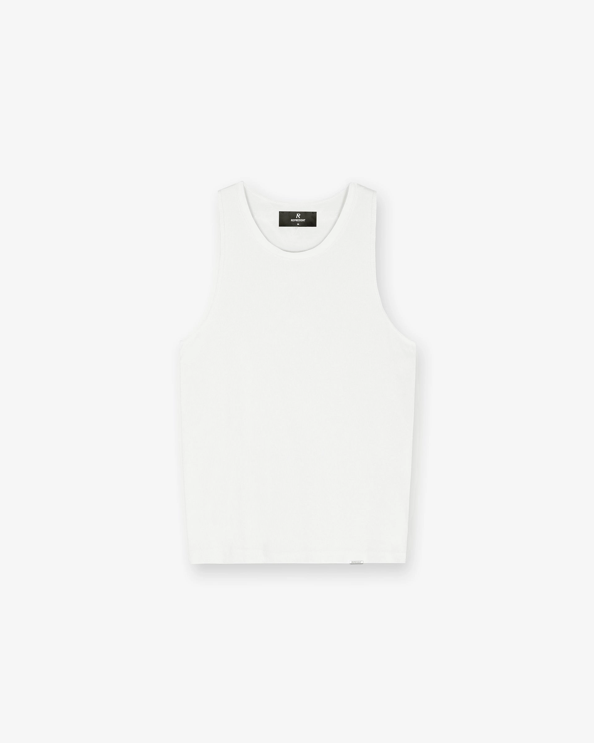 Casual Layering Wear Initial Rib Vest - Flat White