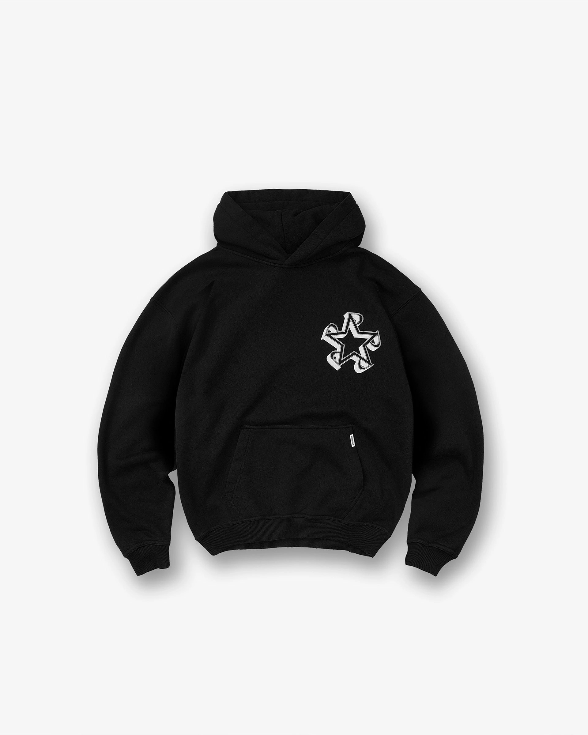 Initial Star Hoodie - Jet Black crew neck Costume like