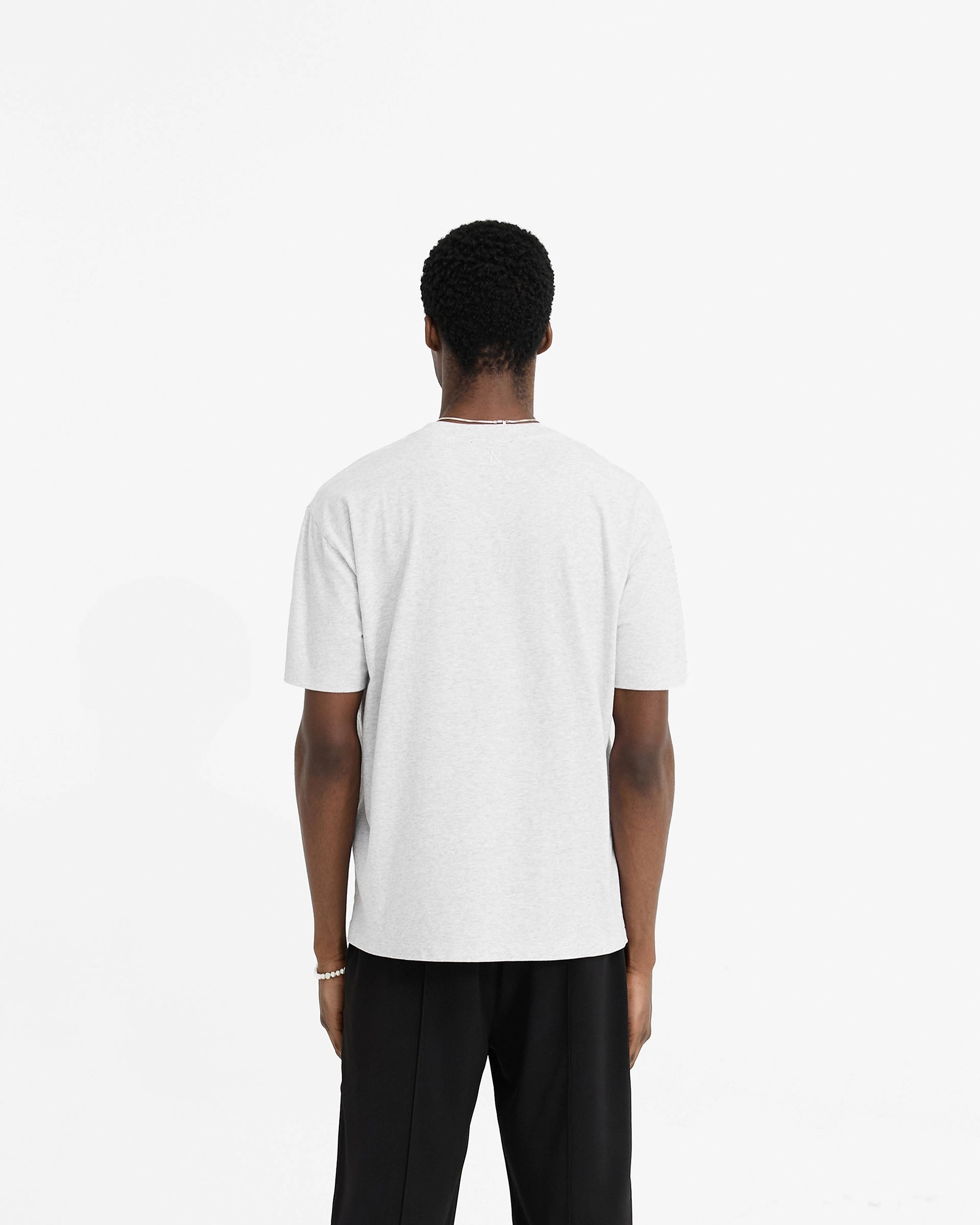 Casual Comfort Wear Sleek Layers Initial T-Shirt - Ice Grey Marl