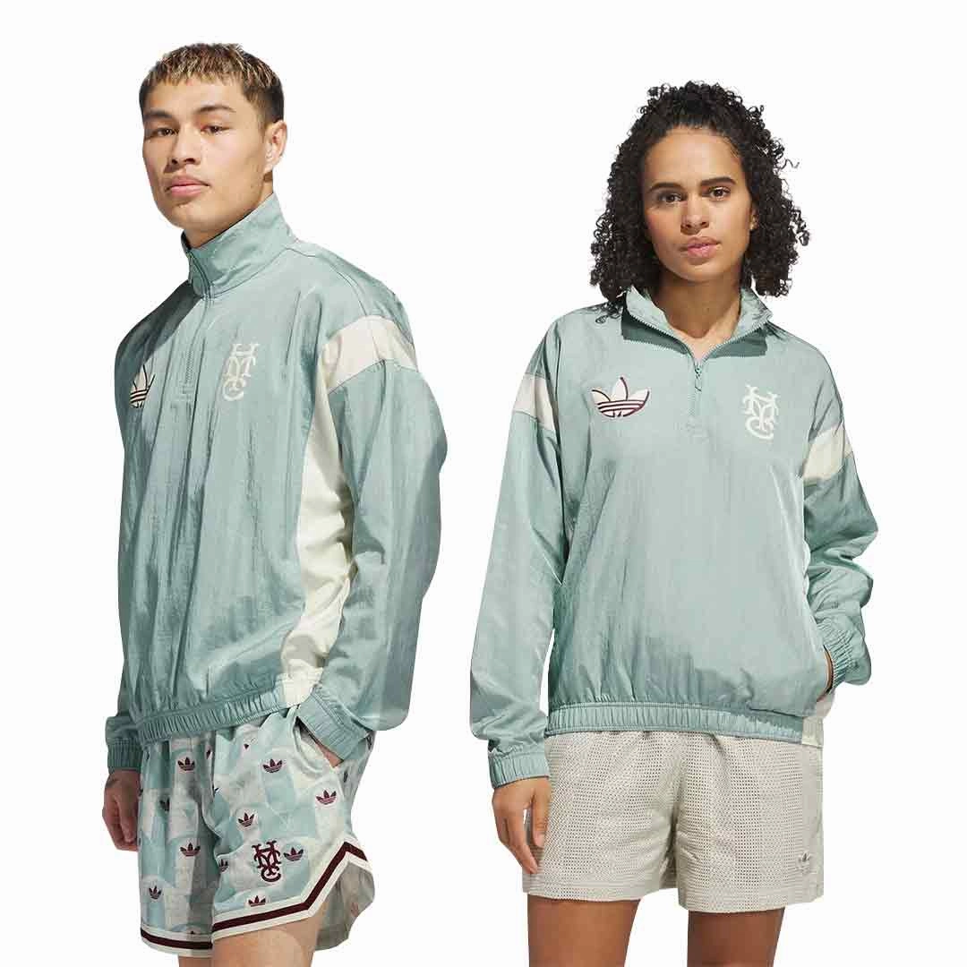 adidas - Unisex Hoop York City 1/2 Zip Jacket (JC5971) Odor Resistant Tech Adjustable Hood Feature