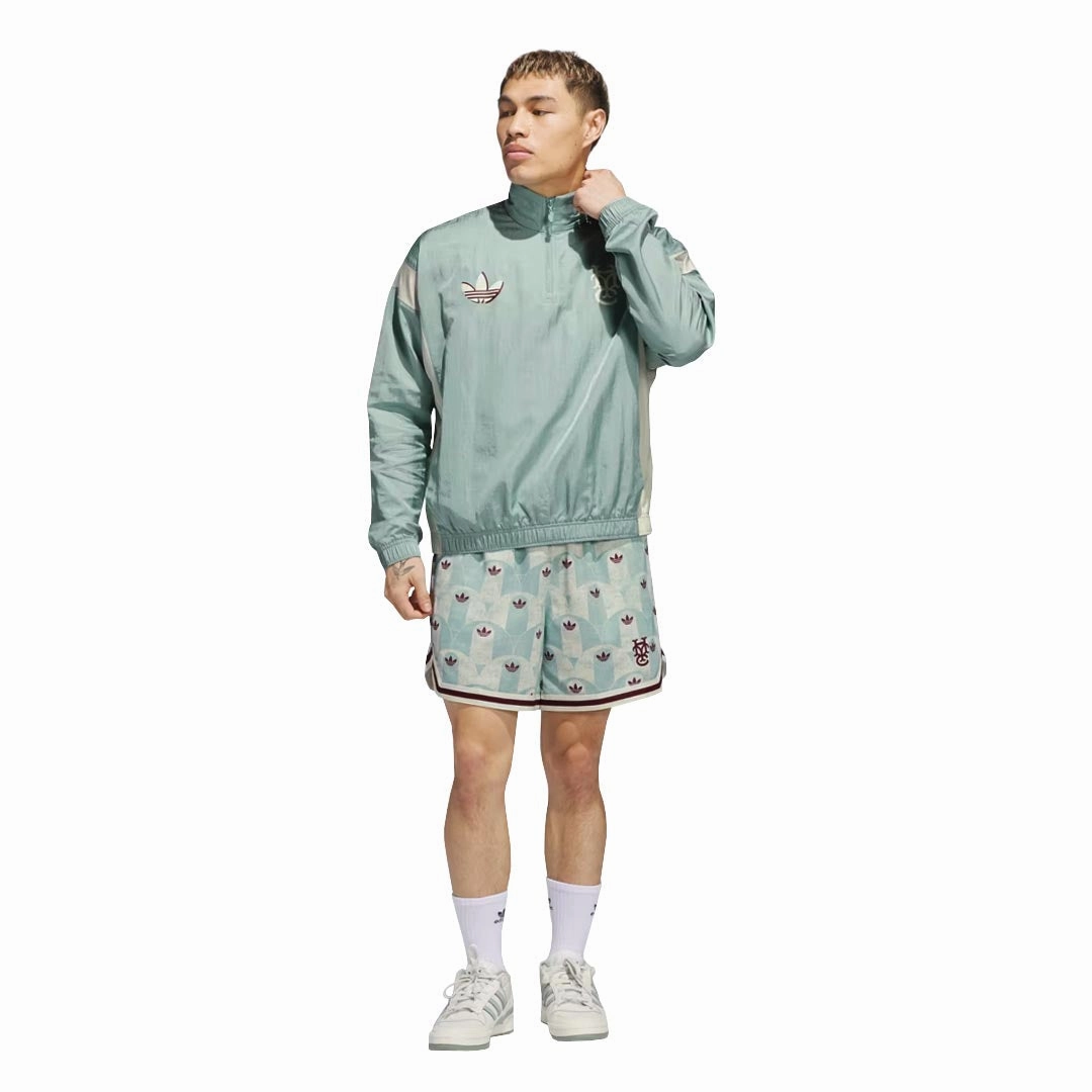 RubberizedButtonClosures Windproof Closure adidas - Unisex Hoop York City 1/2 Zip Jacket (JC5971)