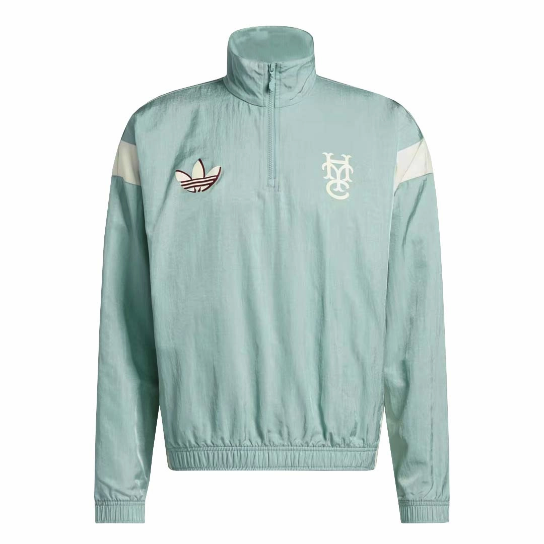 adidas - Unisex Hoop York City 1/2 Zip Jacket (JC5971) Flexible Mobility Magnetic Closure