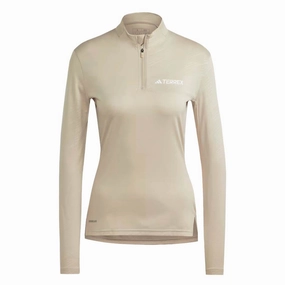 adidas - Women's Terrex Multi Half Zip Long Sleeve Top (HZ6265) Stretch Enhanced Mobility Zones Thermal Insulated