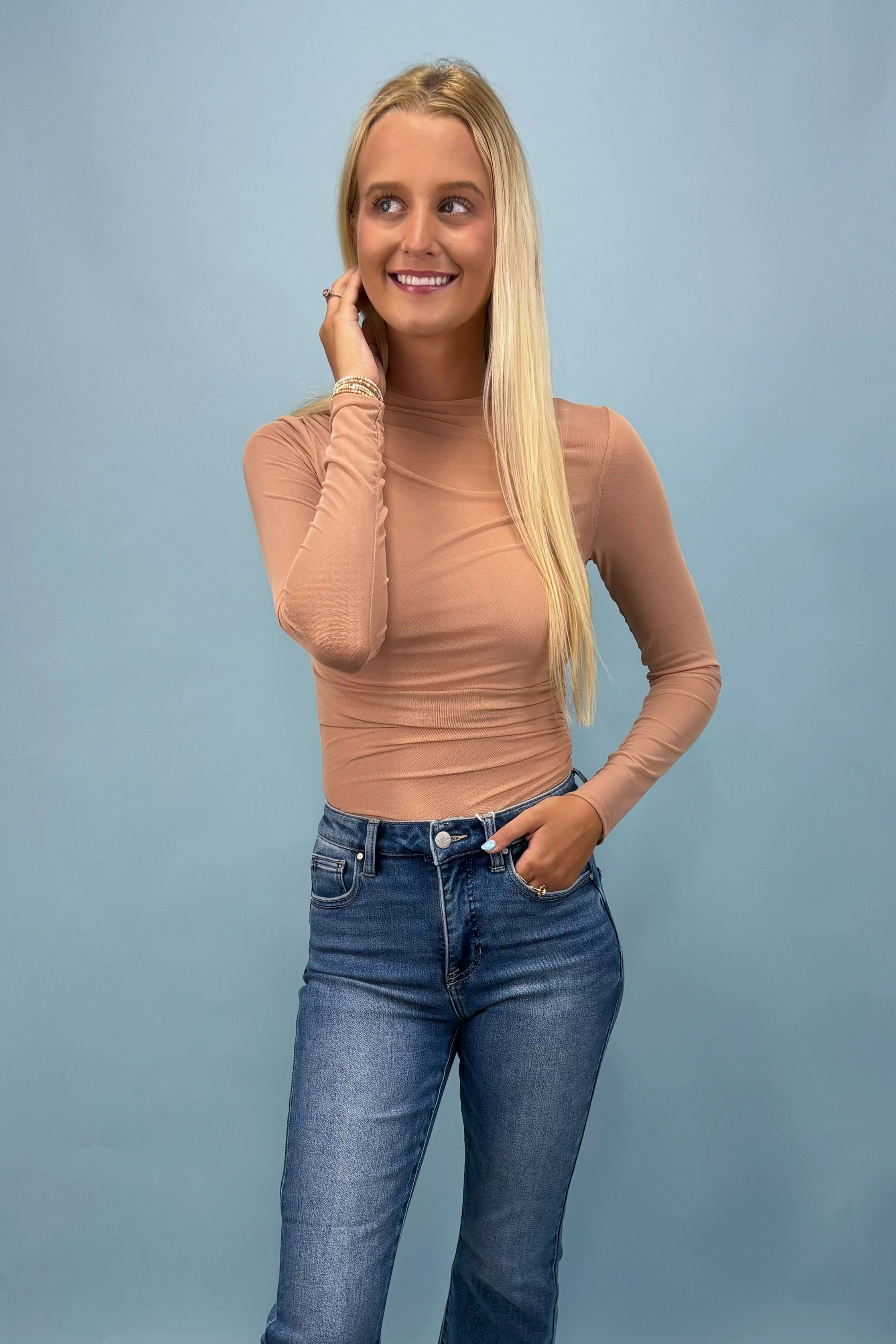 Reinforced Neckline preshrunk Winning Attitude Mesh Bodysuit