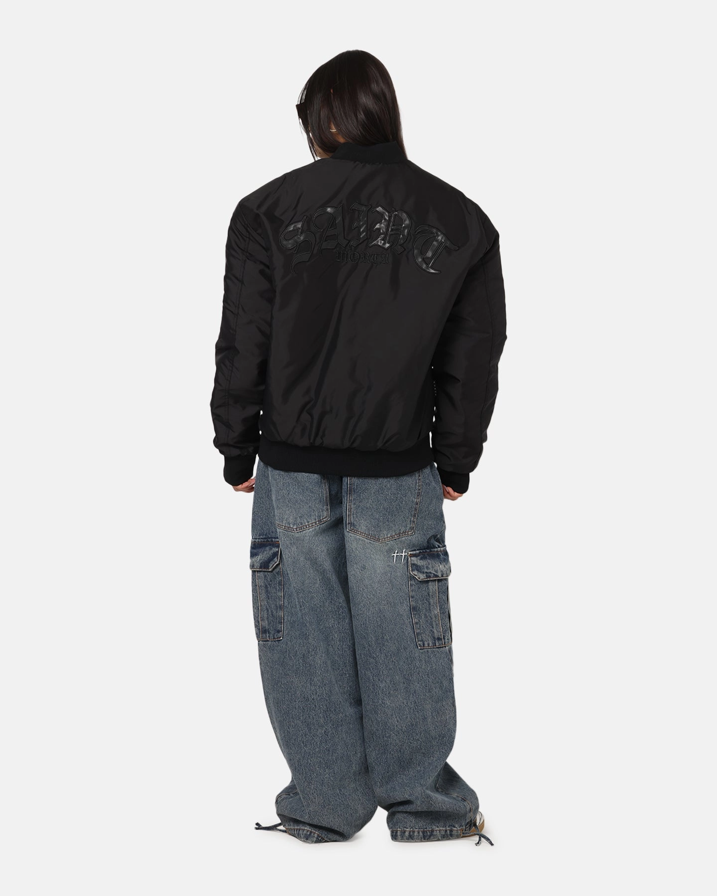 Saint Morta Gothic Noir Bomber Jacket Black City Ready Subtle Color Tone