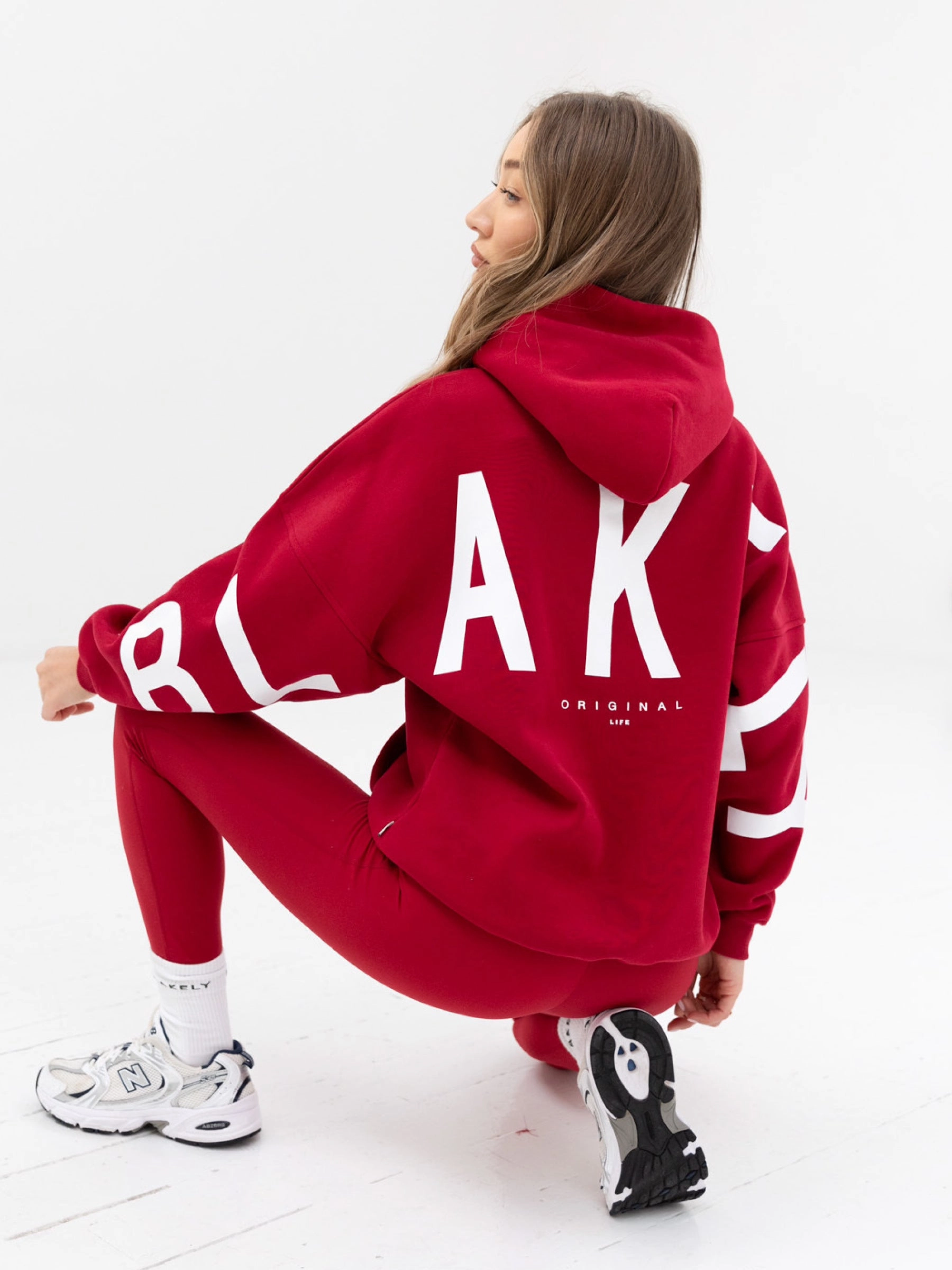 Adjustable Fit Brushed Fleece Interior Isabel Oversized Hoodie - Cherry Red