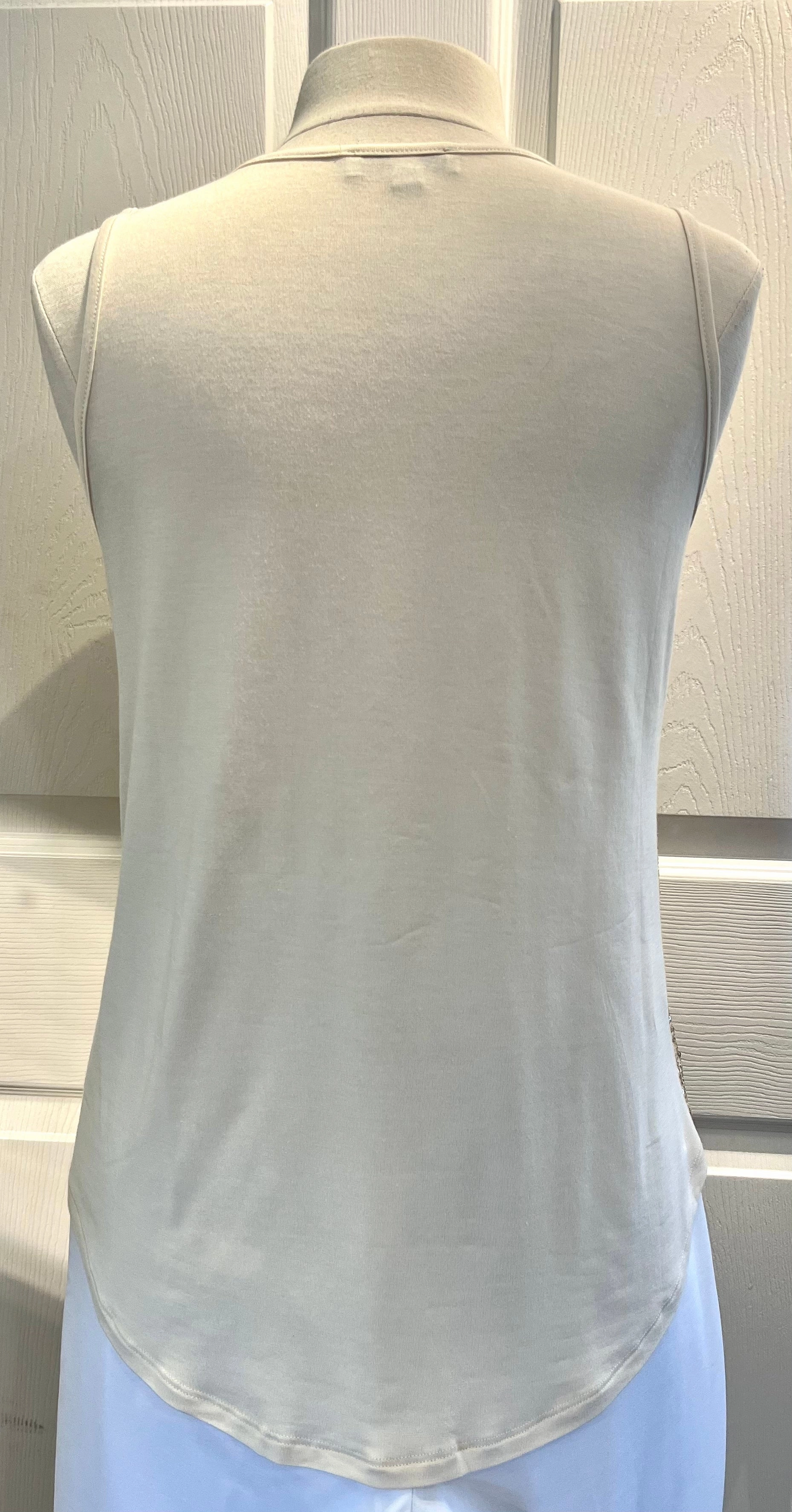 Anti Static Fabric Ivory Sequin Tank Top