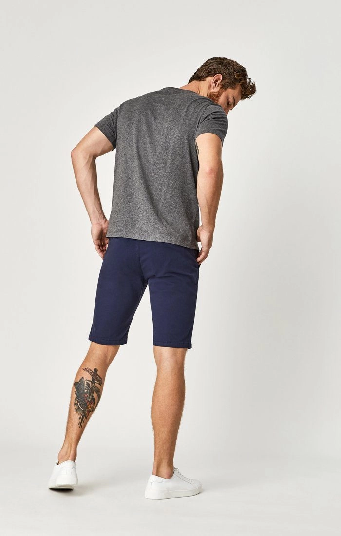 Minimalist Look Eco Friendly Fabric JACOB SHORTS IN DARK NAVY SATEEN TWILL