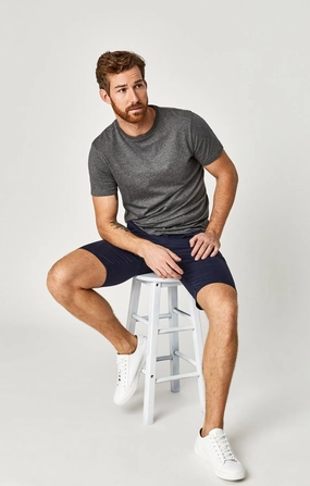 Extended Inseam Options JACOB SHORTS IN DARK NAVY SATEEN TWILL