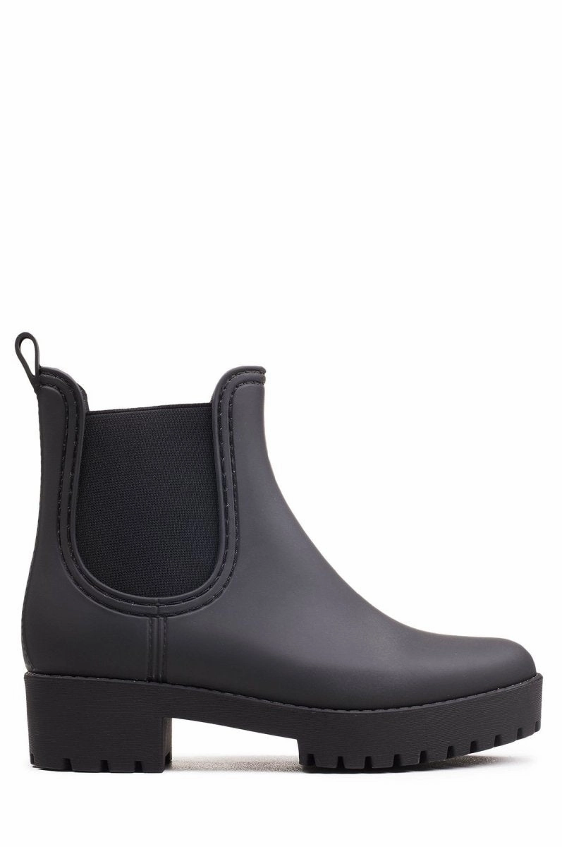 Jeffrey Campbell Women's Cloudy Rain Boot Black Zip Closure