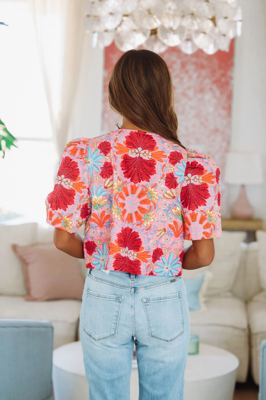 Jump For Joy Top - Pink, Red, and Blue NonIrritatingEdges StretchFit