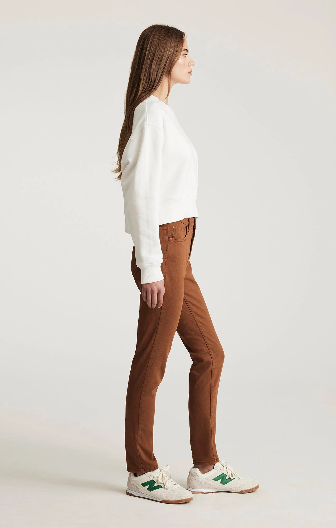 Elegant Bold Look Timeless casual KATHLEEN SLIM BOYFRIEND IN CAMEL FLEX BLUE