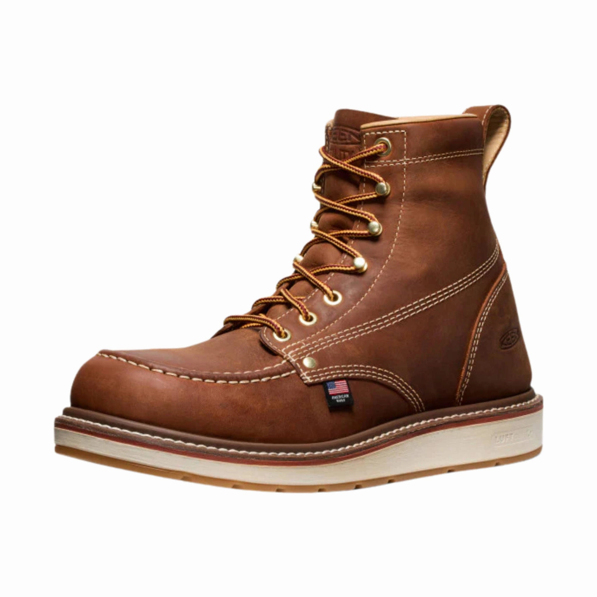 Low Profile All Day Wear Superior Design KEEN Utility Men's Liberty 6 Inch Soft Toe Work Boots - Leather Brown/Birch