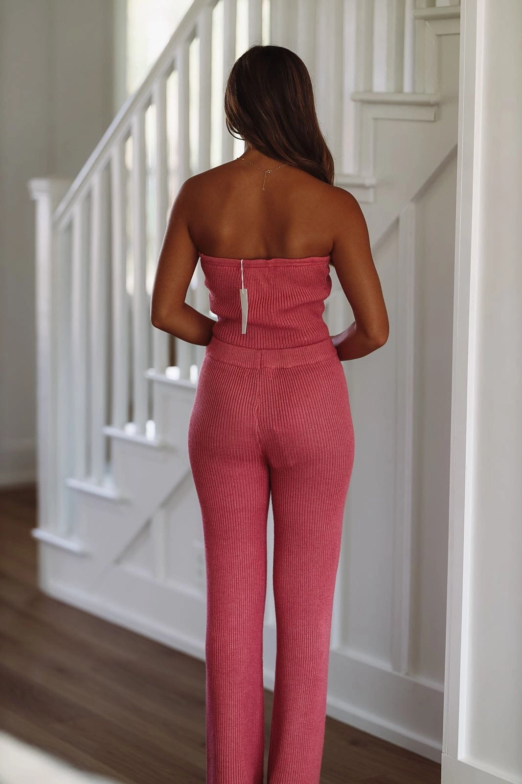 Keep It Amusing Knit Bustier Top - Pink HighElasticity Thread Sheer Overlay Material