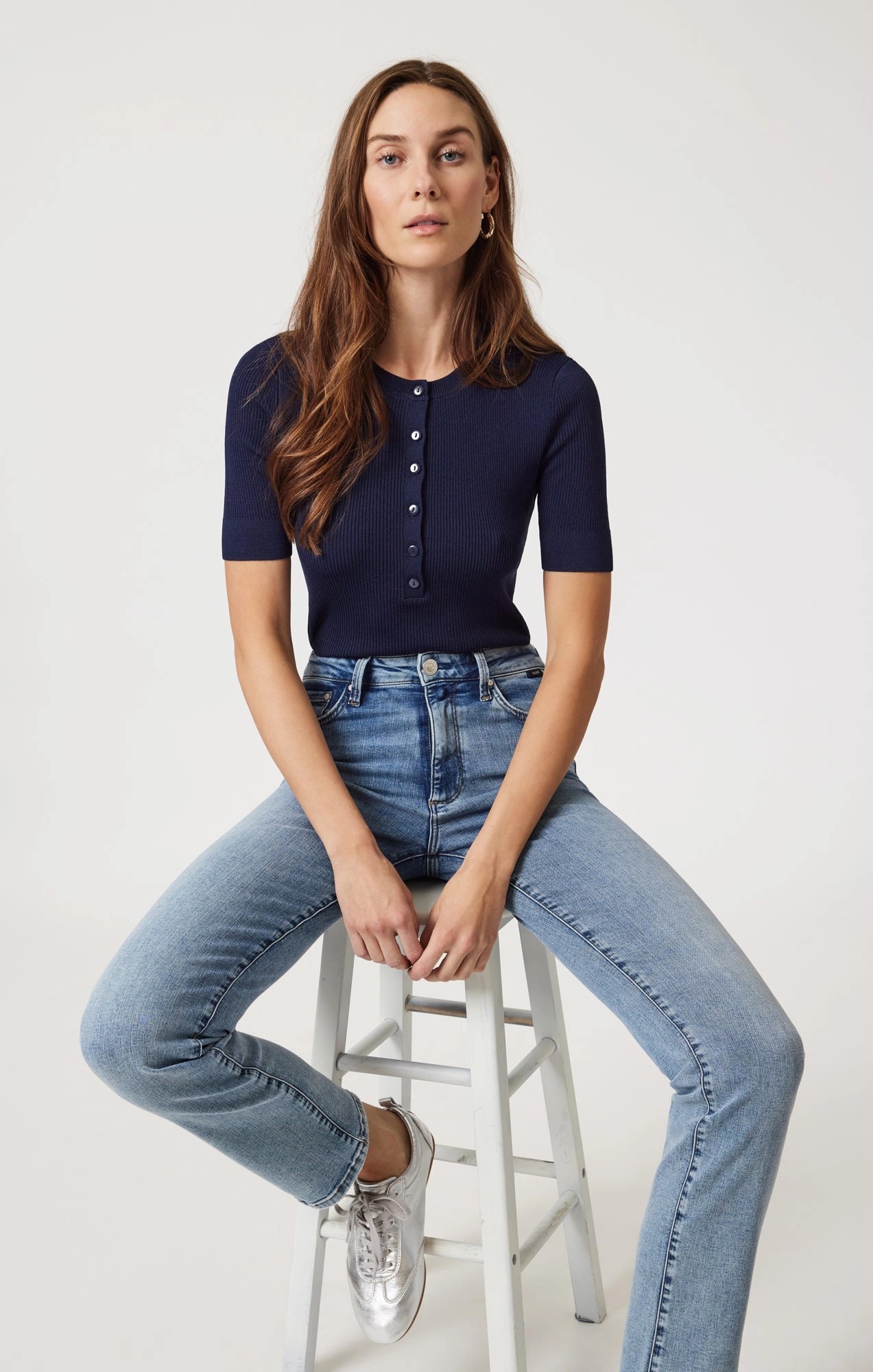 KENDRA STRAIGHT LEG IN LIGHT BRUSHED TRIBECA Clean Shape