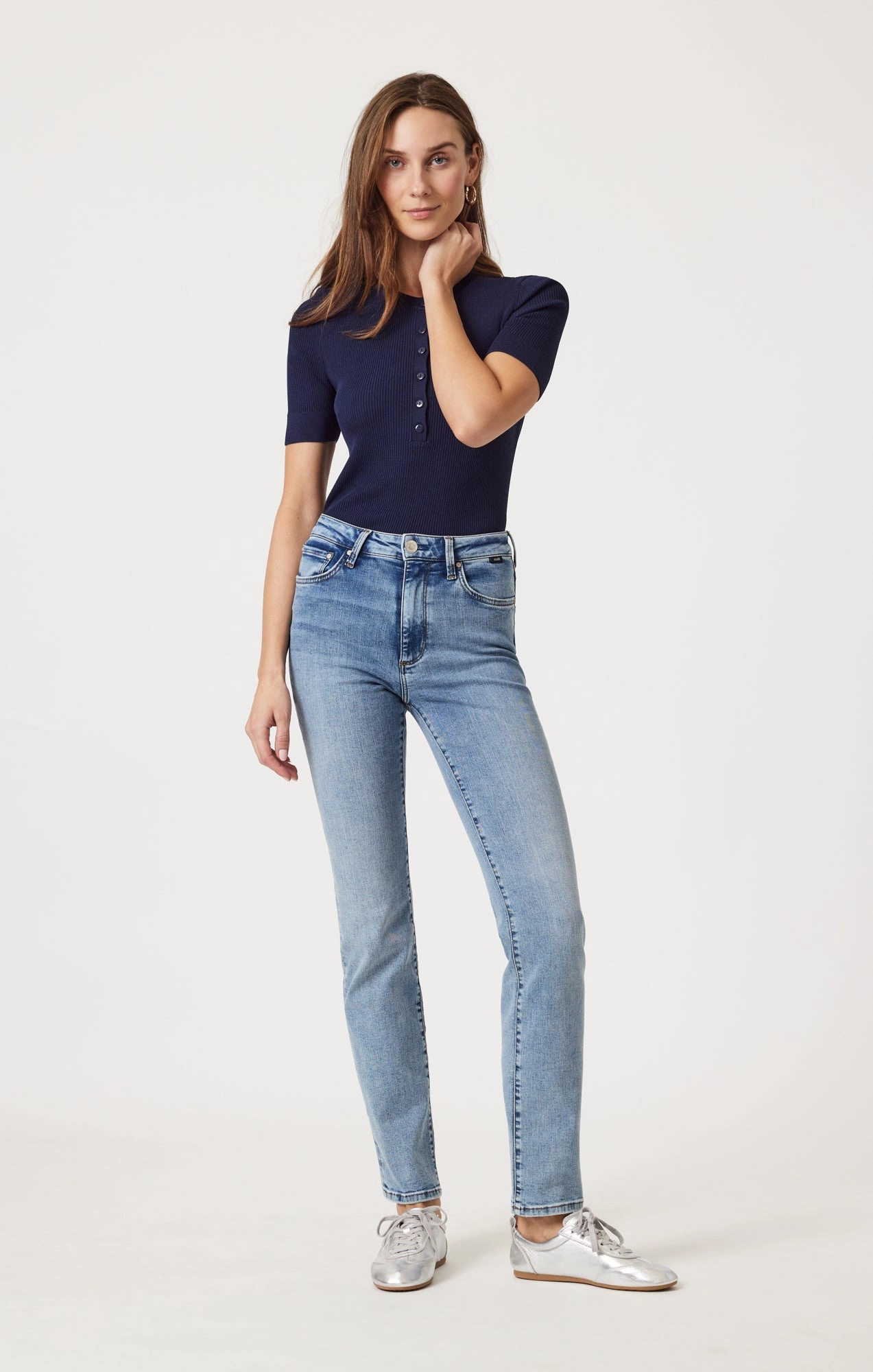 Basic Piece Smooth Minimalist KENDRA STRAIGHT LEG IN LIGHT BRUSHED TRIBECA