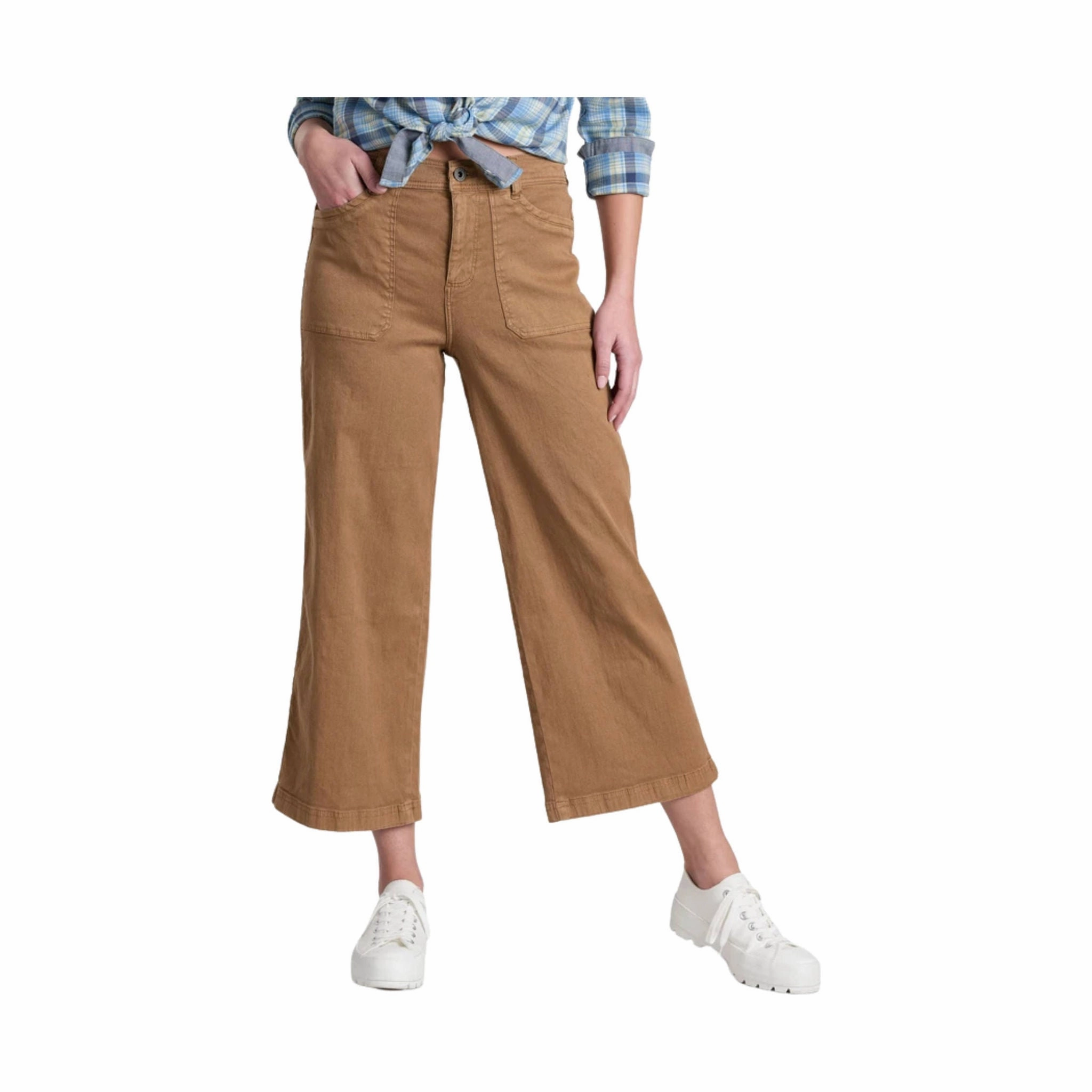 Kuhl Women's Seaboard Wide Leg Crop Pant - Sawdust Flexible Waist