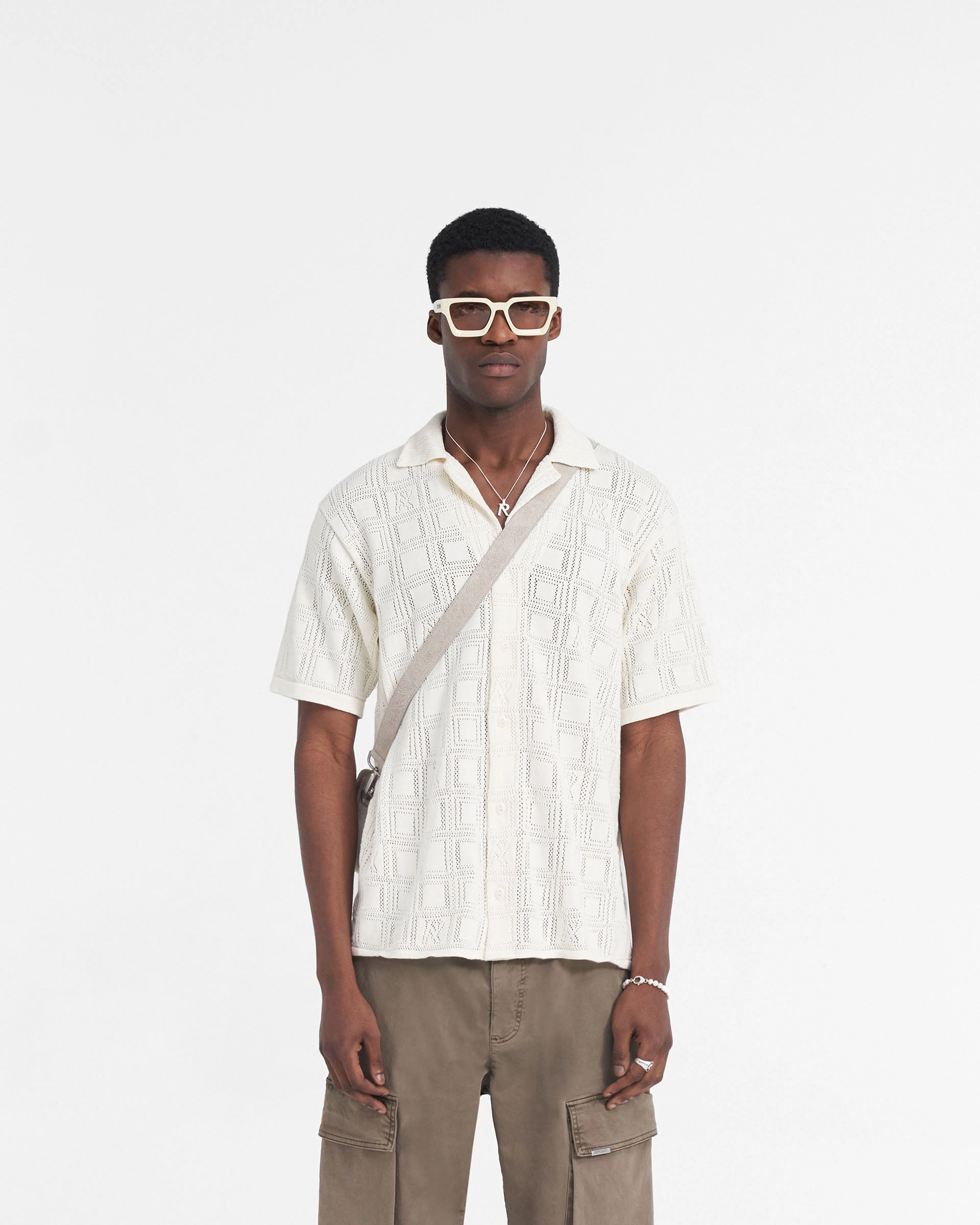 Lace Knit Shirt - Chalk Stylish Appearance