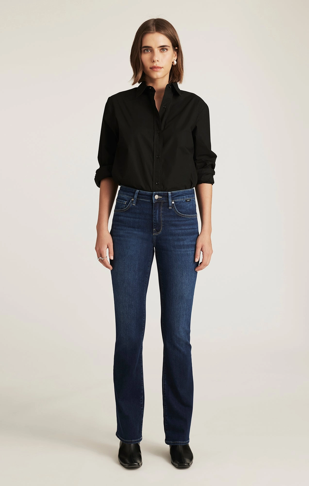 MOLLY BOOTCUT IN DEEP BRUSHED FEATHER LUXE No Gap Waist