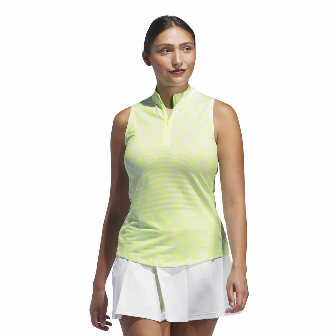 Elasticized Edging Thermal Lining adidas - Women's Ultimate365 Ottoman Printed Sleeveless Polo (IP4230)