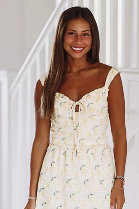 Lemon Squeeze Crop Top - Yellow DoubleLayered