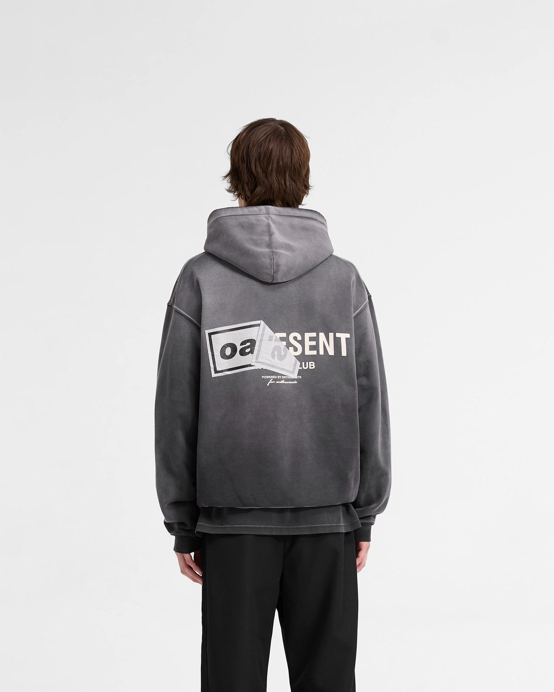 Reinforced Hem Represent X Oasis Owners Club Hoodie - Stained Black