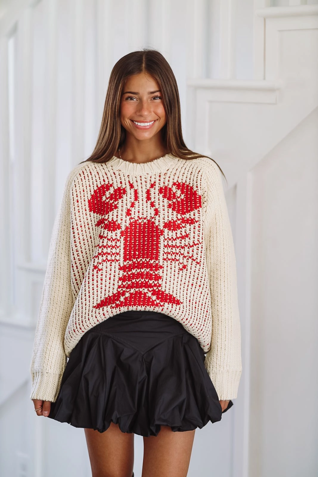 MultiPanel Design UV Protection Enhanced Looking For My Lobster Sweater - Beige and Red