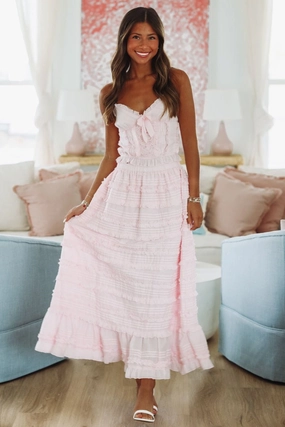 HighNeck NoTagLabel Lili Top and Maxi Skirt Set by Amy Jane London - Pink