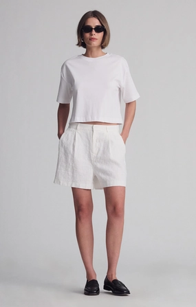 LINEN SHORTS IN ANTIQUE WHITE Sports Comfort