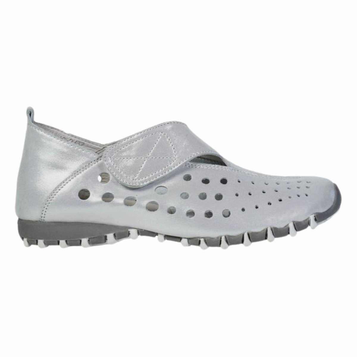 LITFOOT Women's LF9010-3 Silver Leather Compression Molded Outsole