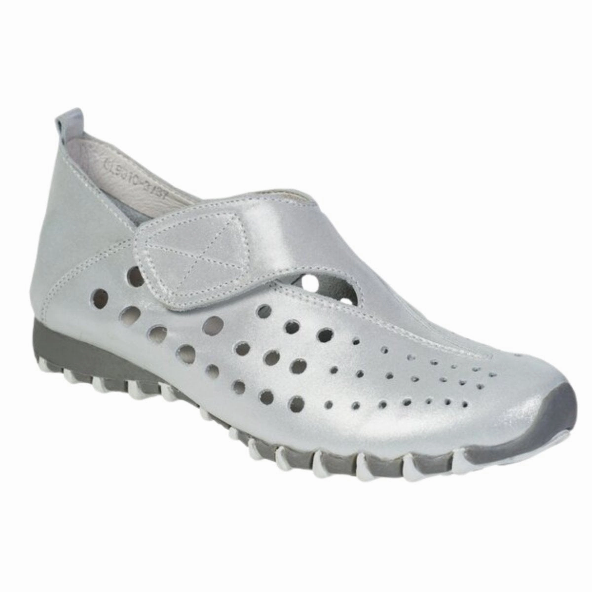 LITFOOT Women's LF9010-3 Silver Leather Training Friendly Anti Slip Heel