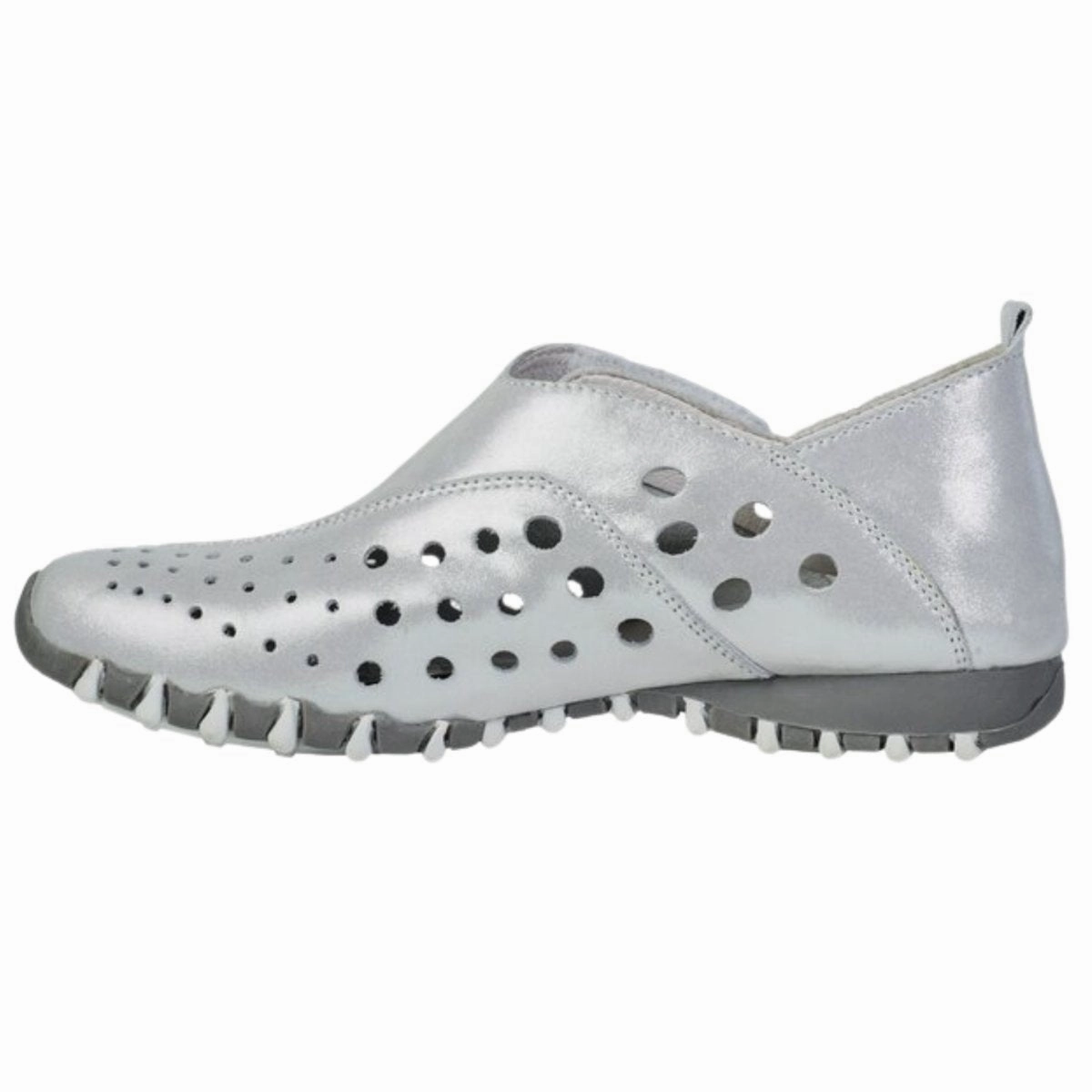 LITFOOT Women's LF9010-3 Silver Leather Foam Support Elevated shock absorption