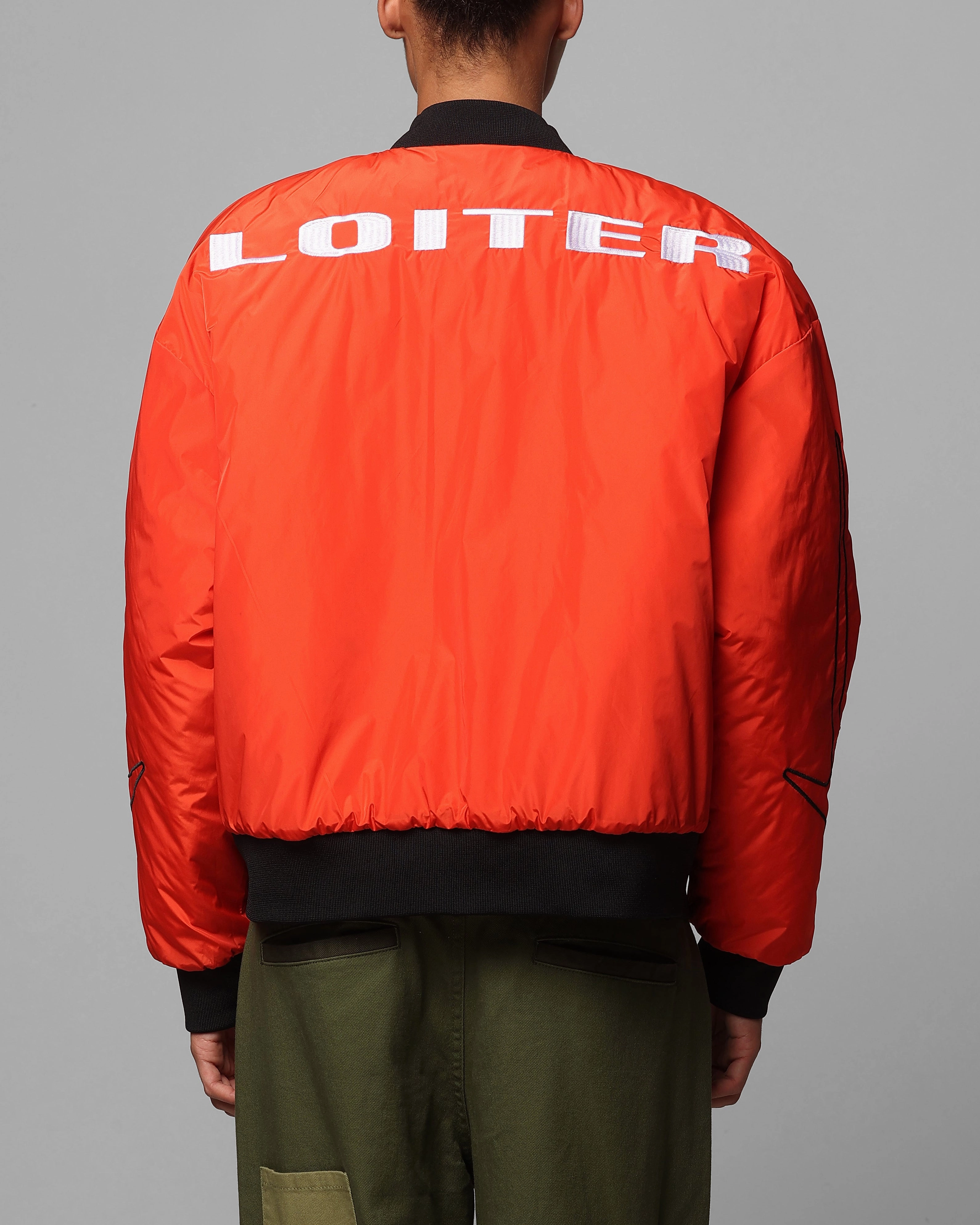 Loiter Cyber Reversible Bomber Jacket Red/Green UV Block Windproof Hood