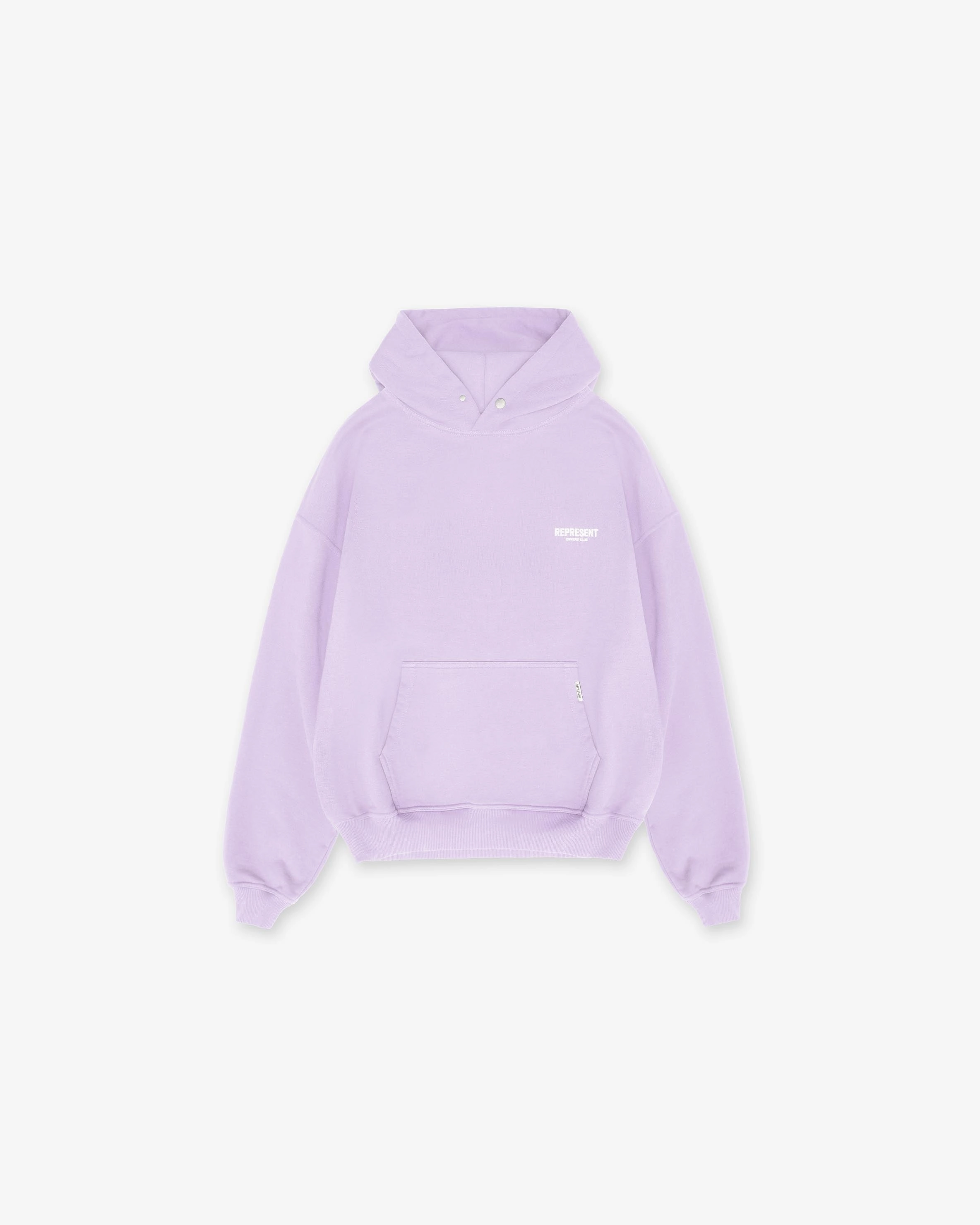 Represent Owners Club Hoodie - Pastel Lilac Logo Detail Lightweight insulation