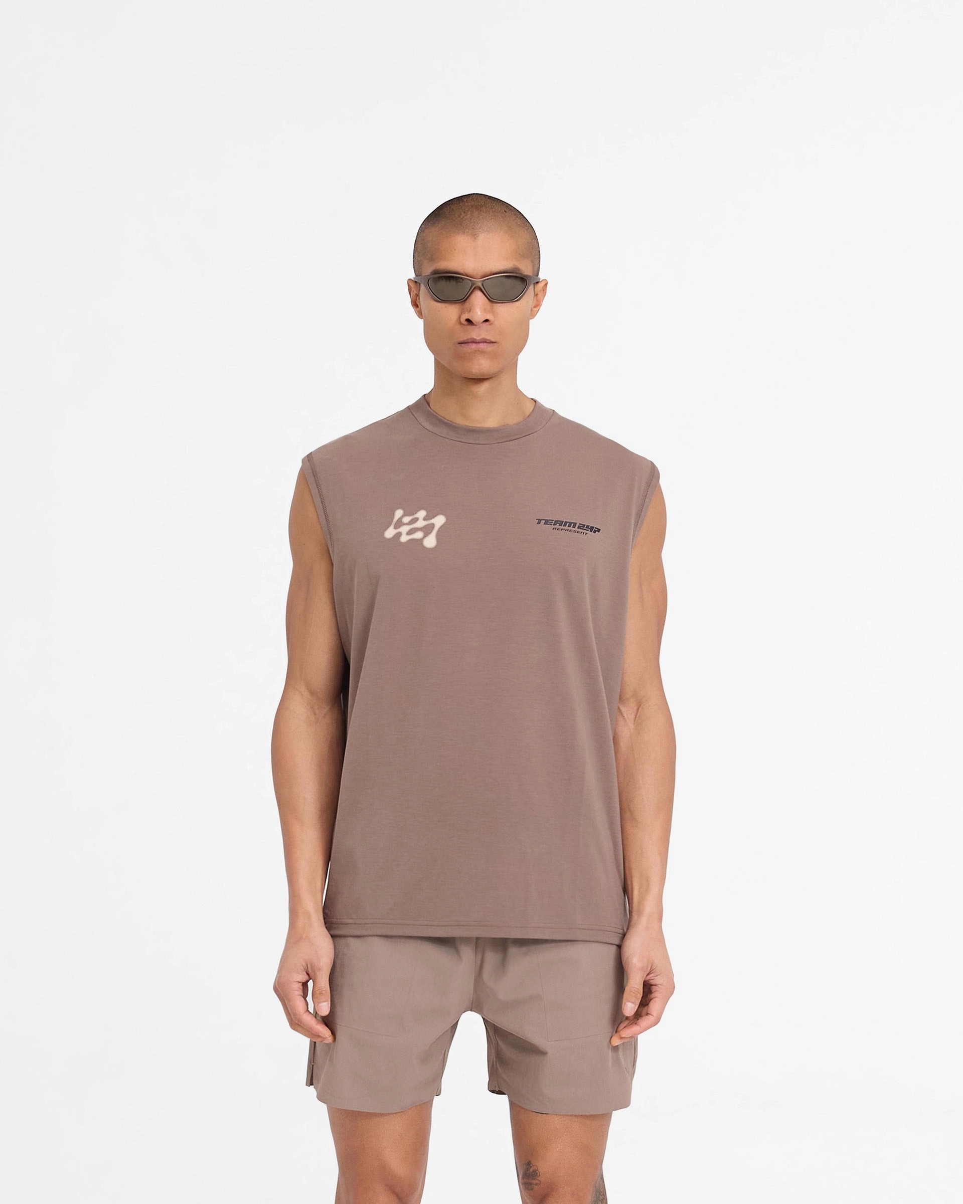 247 Future Terrains Oversized Tank - Umber Breathable Comfort Wear Weekend Comfort