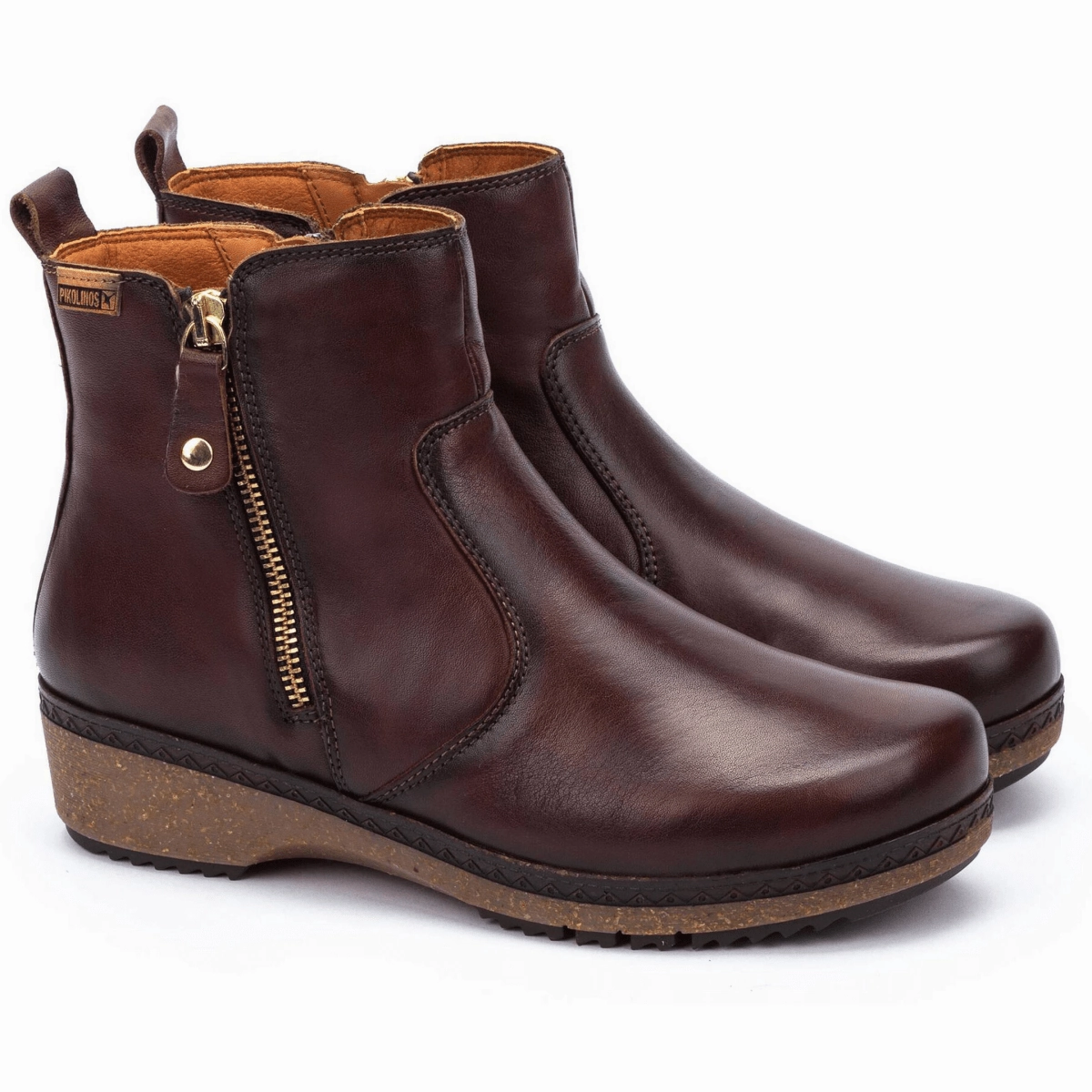 Pikolinos Women's Granada Ankle Boot Caoba Leather Slip Resistant Backcountry Camper