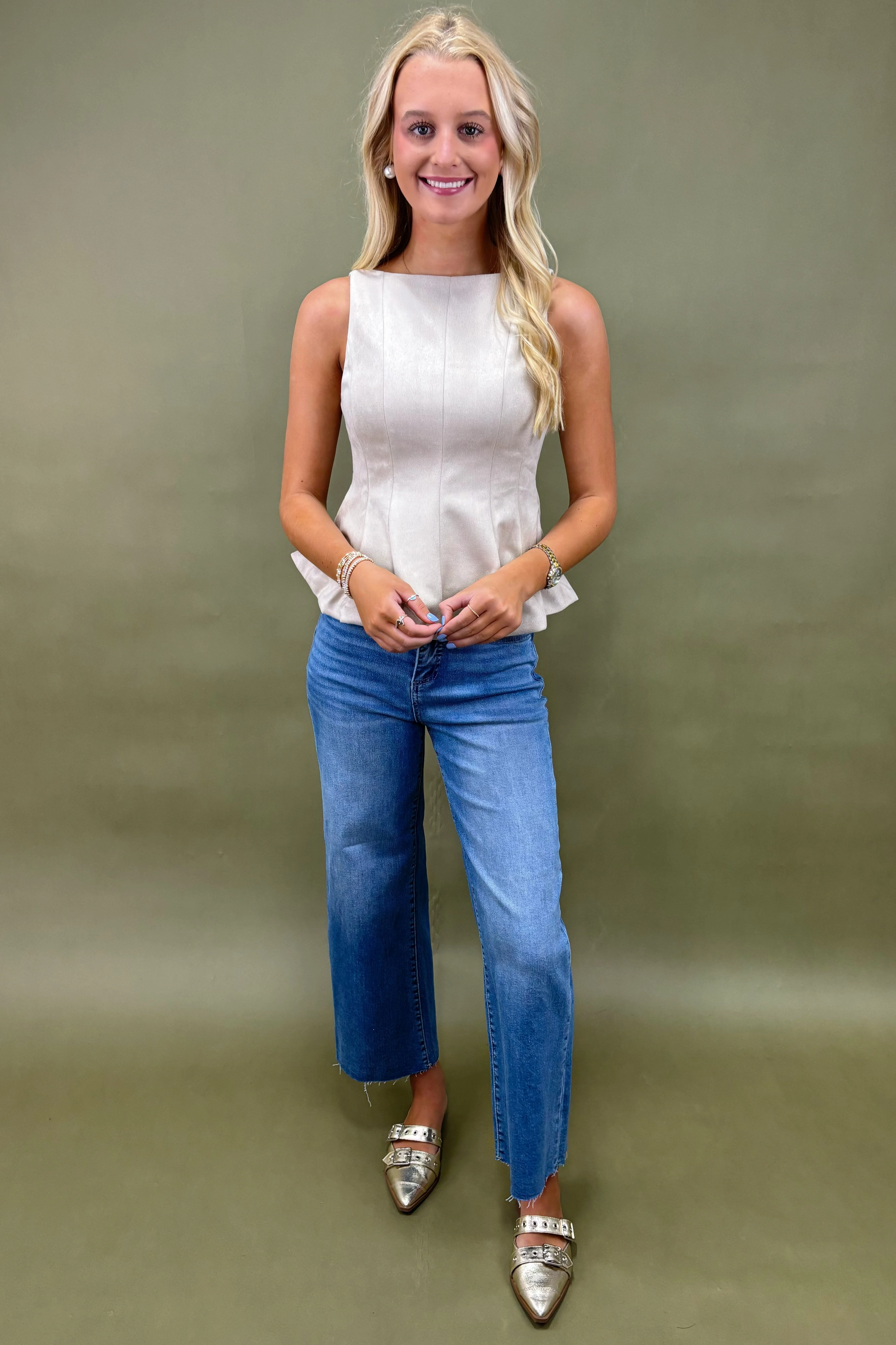 Hourglass Perfection Peplum Top *More Colors* NonPill Surface Treatment