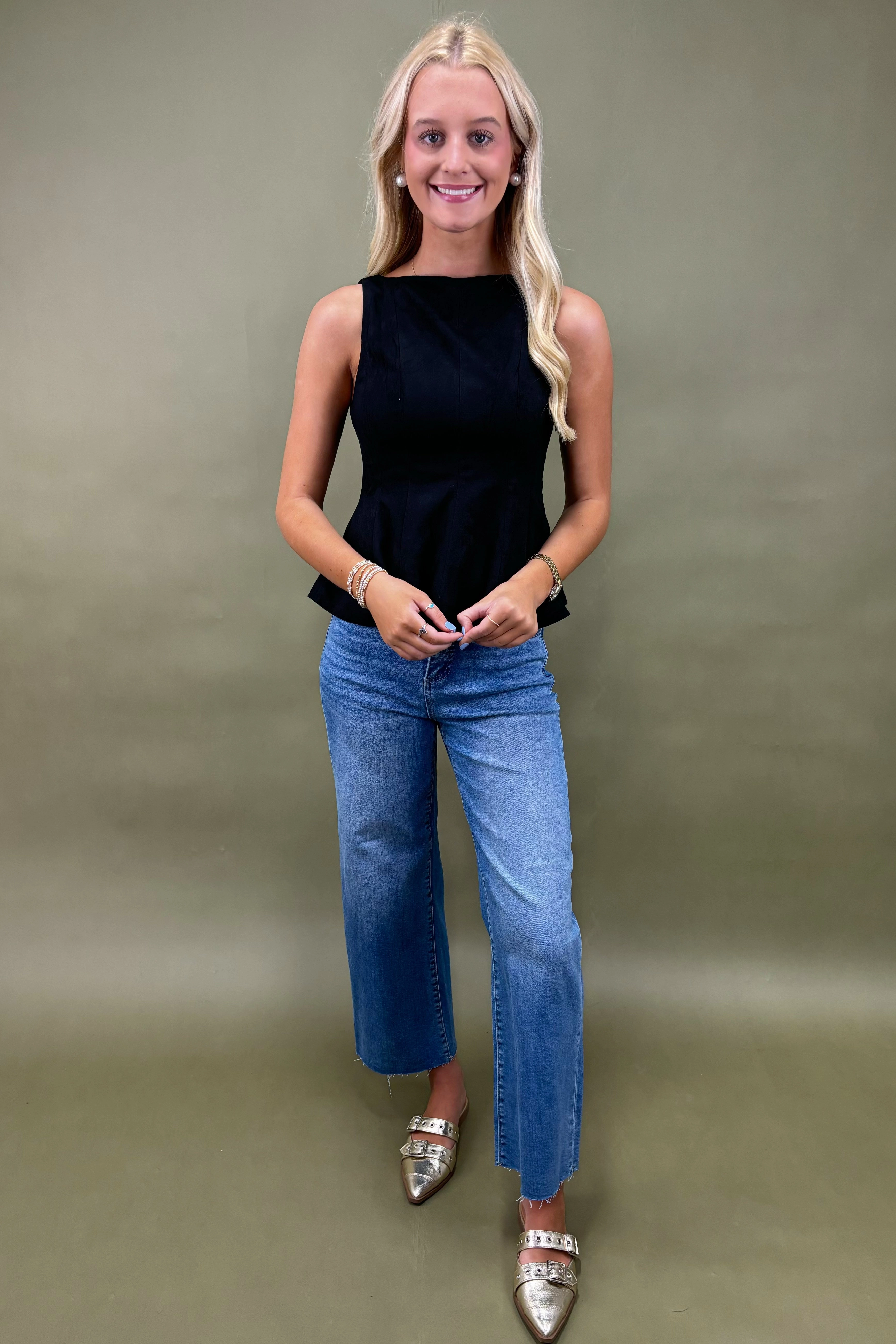 Sustainable Fabric Blend Hourglass Perfection Peplum Top *More Colors*