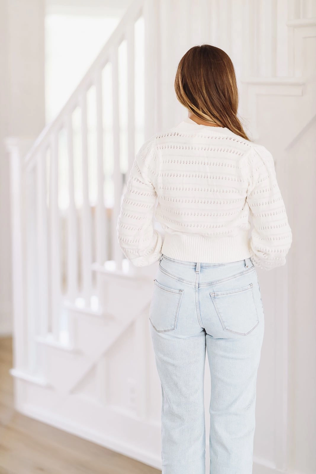 Sweet as Sugar Bow Sweater - Ivory and Black Long Sleeve Polo