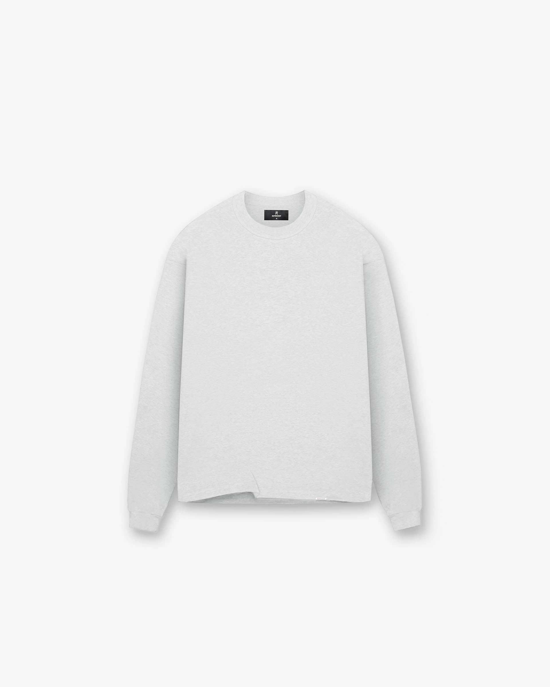 Initial Long Sleeve T-Shirt - Ice Grey Marl Weekend Comfort Wear Layering Must-Have