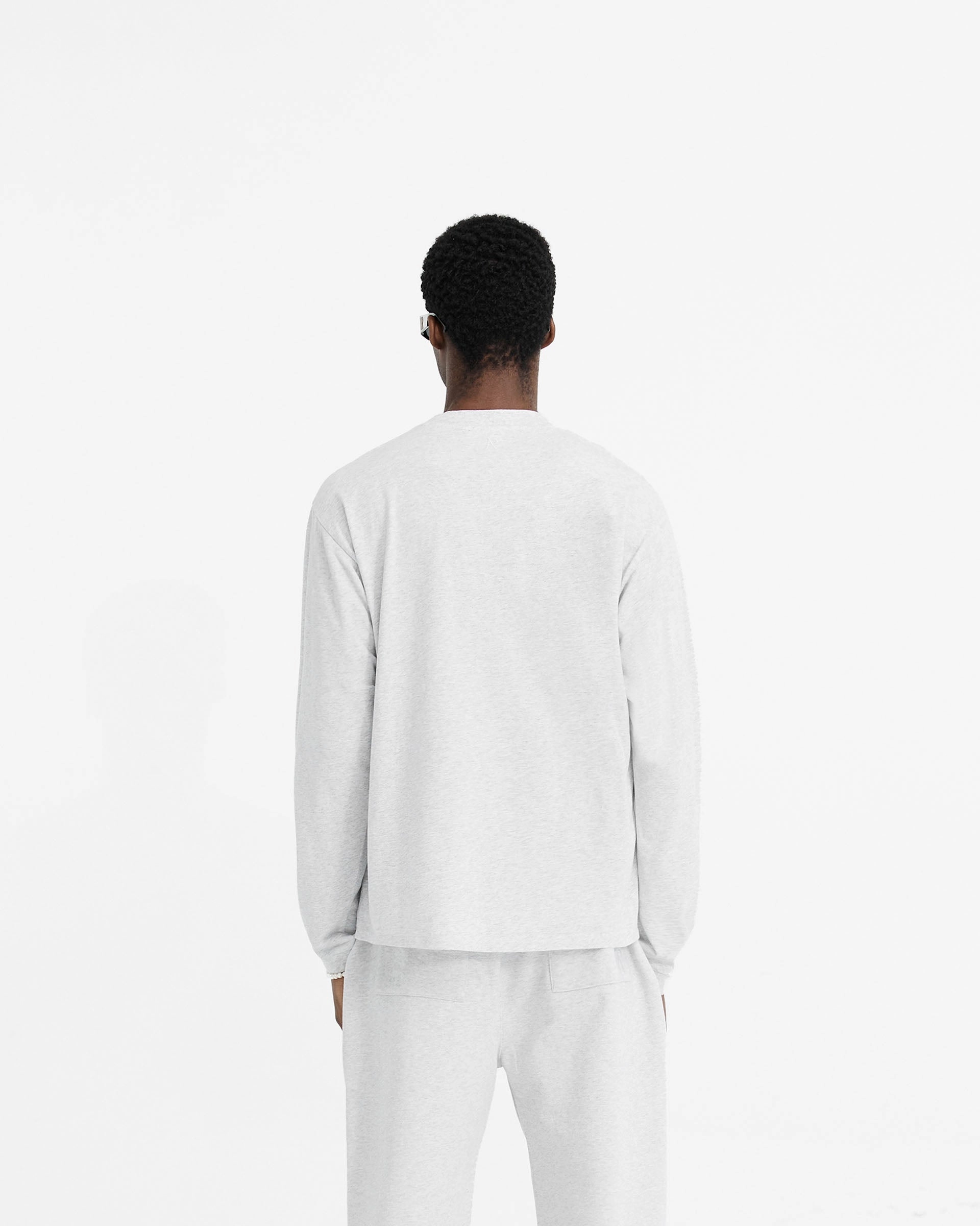 Initial Long Sleeve T-Shirt - Ice Grey Marl Soft Stretch Fit